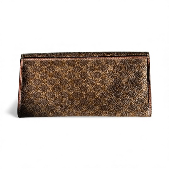 Celine vintage Triomphe Brown Leather long bifold women wallet - Picture 3 of 13